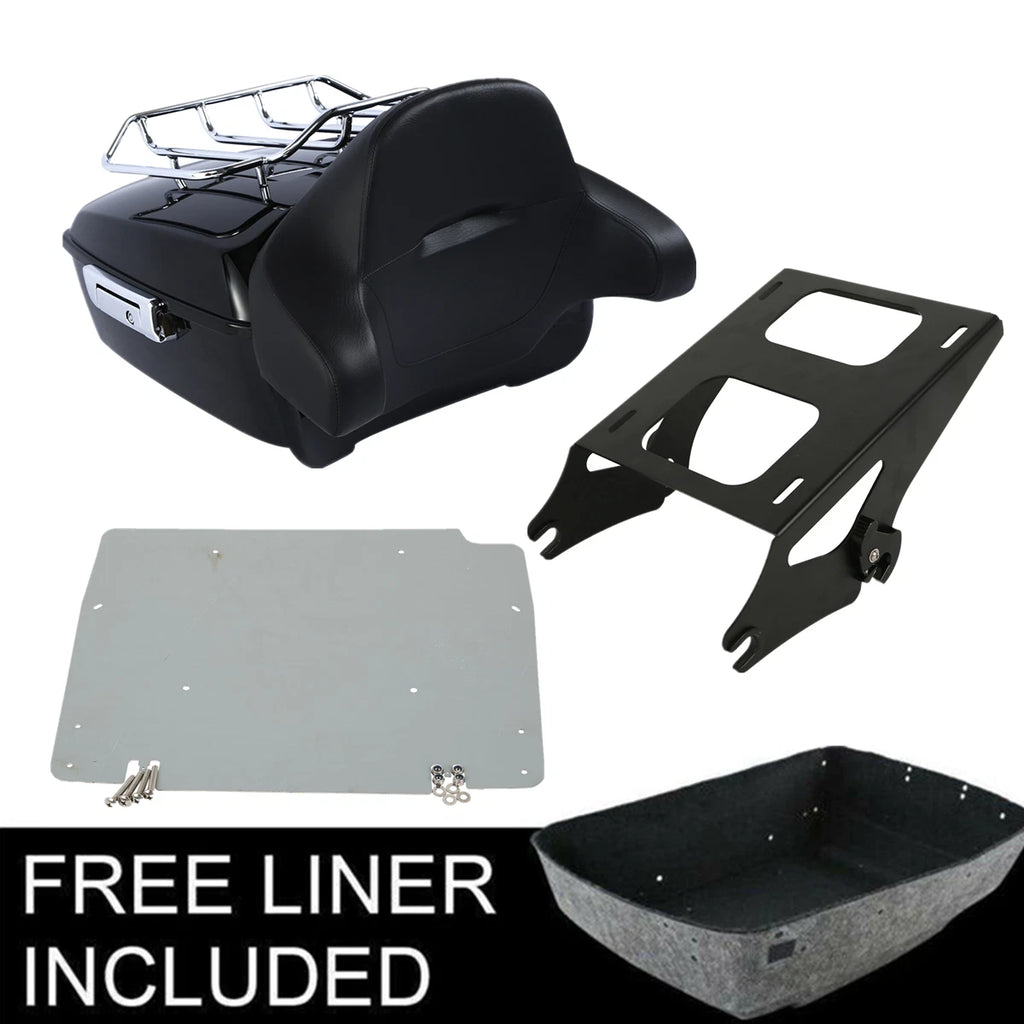 Trunk Backrest Pad Rack Mount Plate for Harley Touring Glide (2014–2023)