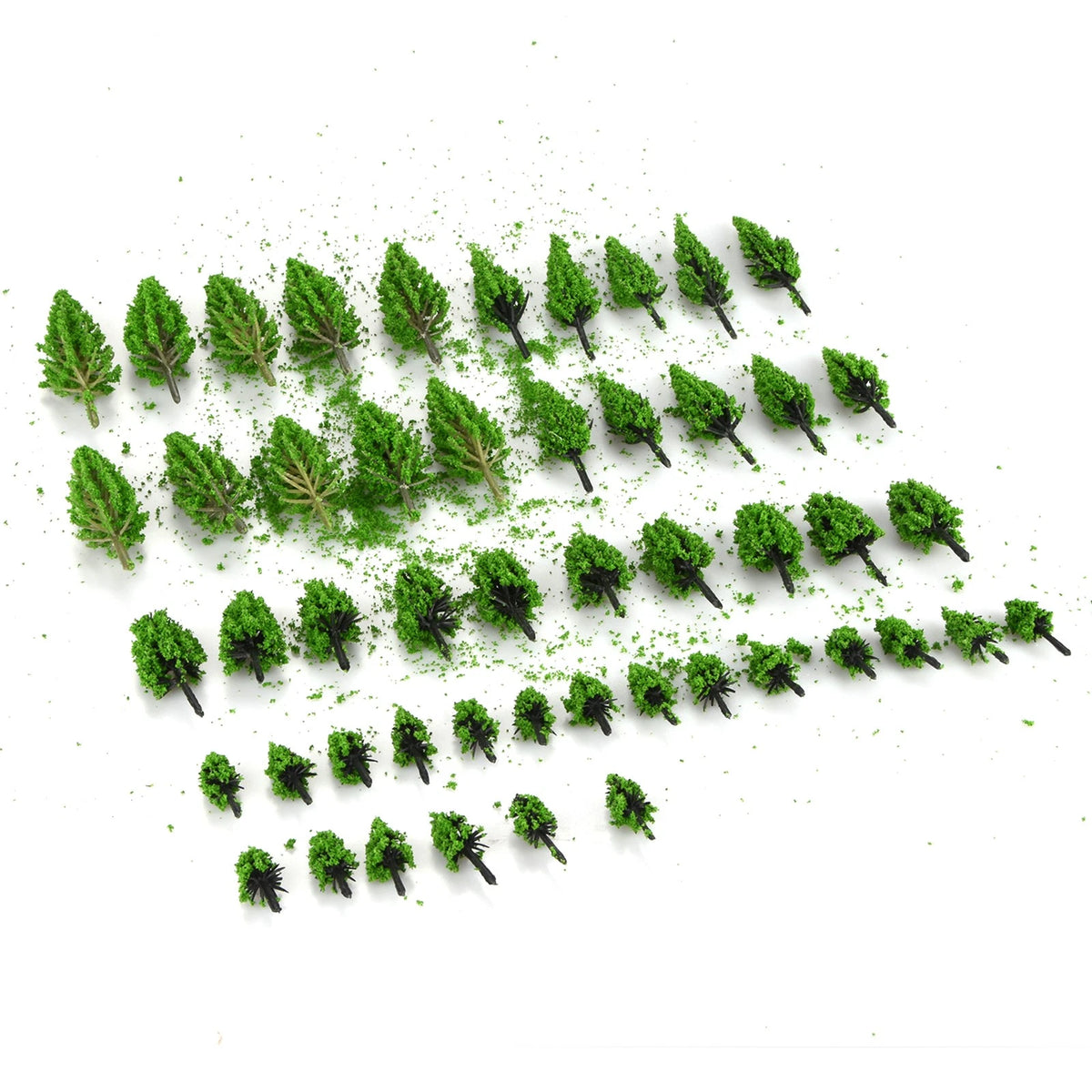 50x Miniature Trees for Diorama Models and Train Railroad Scenery