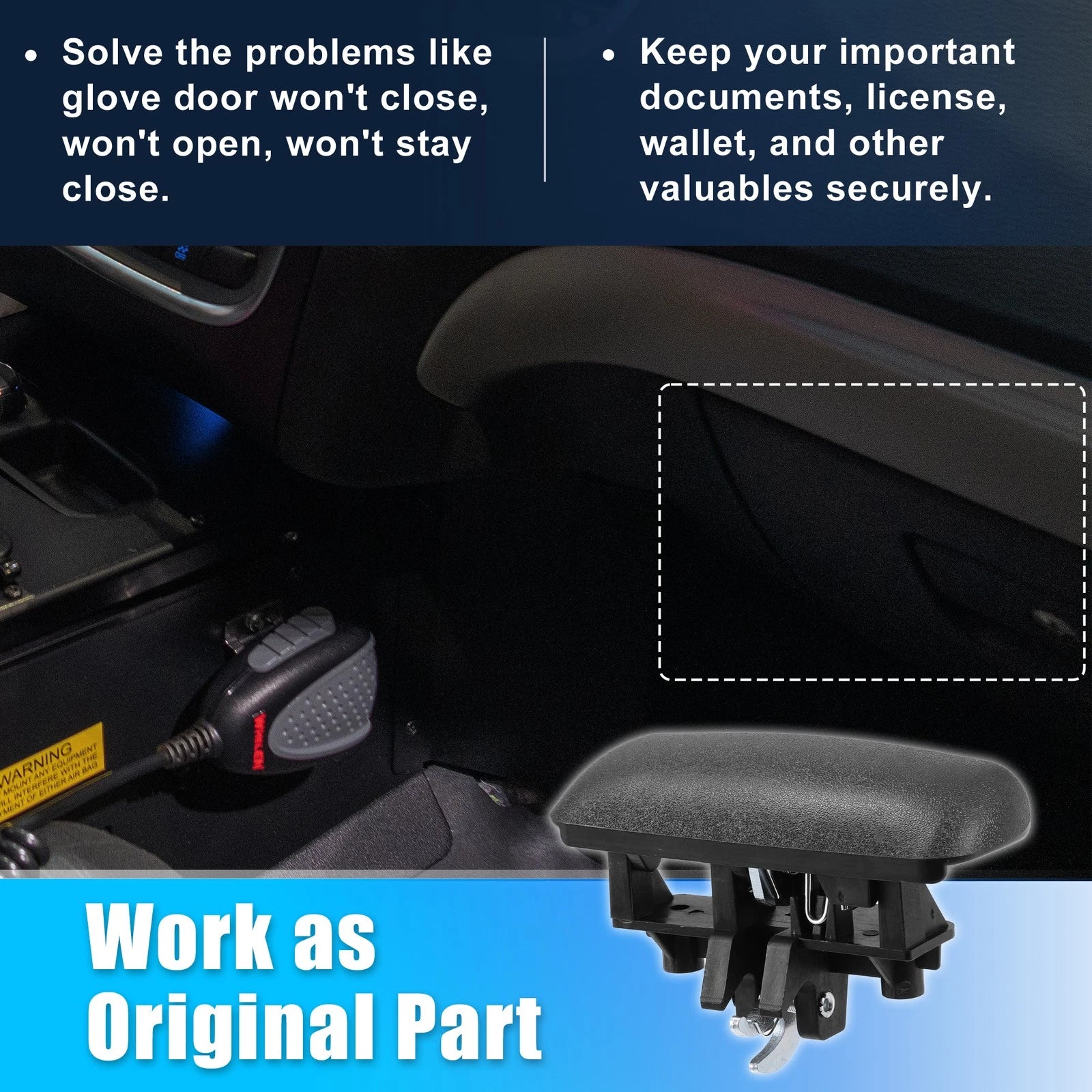 Glove Box Latch Handle for Dodge Dakota, Durango (5EM34LAZ)