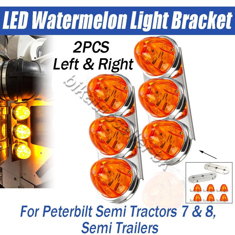 Air Cleaner LED Watermelon Front Light Mount Brackets Kit for Peterbilt