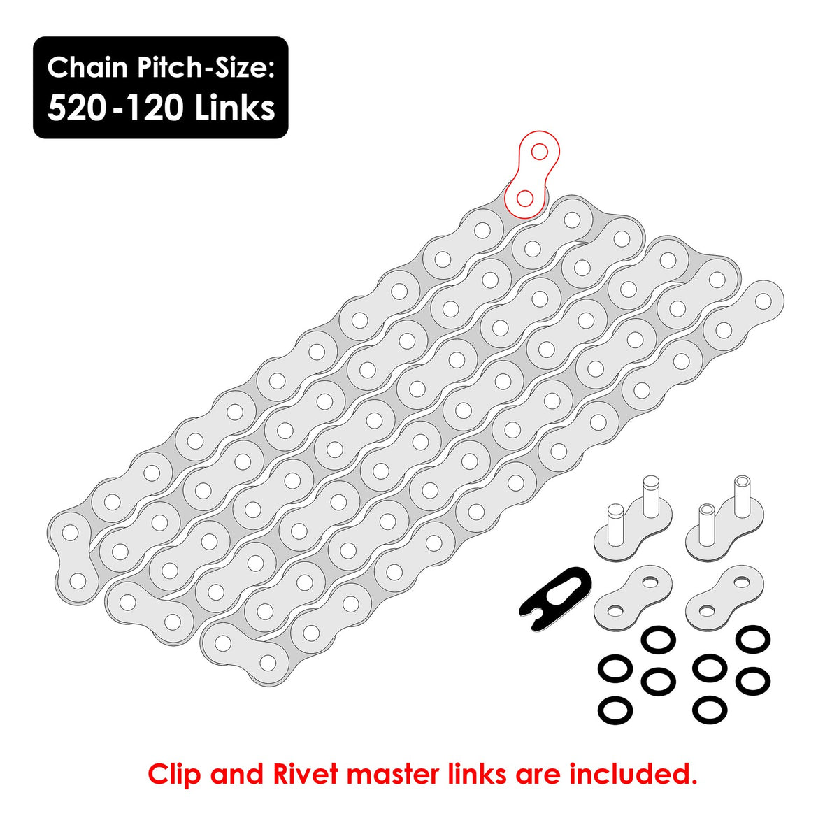 O-Ring Drive Chain for Yamaha Blaster 200 YFS200 (1997–2006)