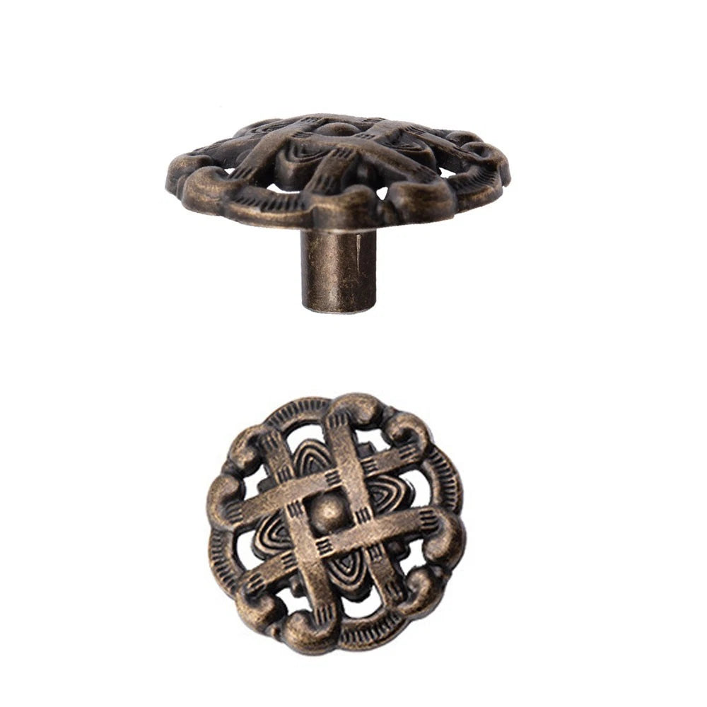 2/5/10Pc Antique Round Pull Handle Retro Door Cabinet Pulls Cupboard Drawer Knob