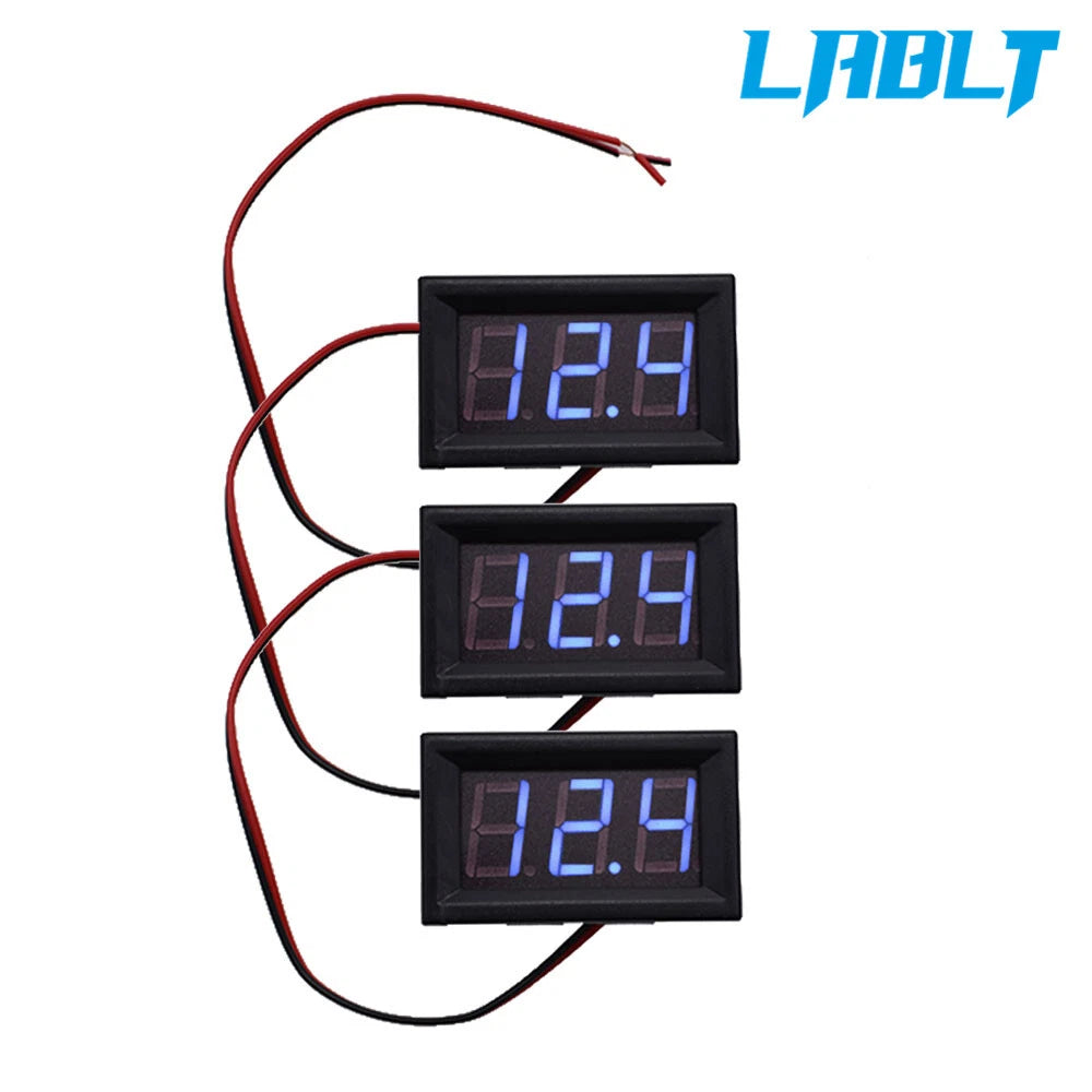 3X Blue LED Digital Display Voltage Meter for DC 4.5-30V