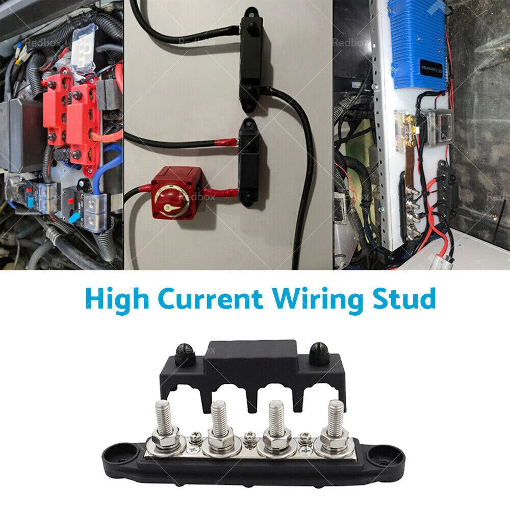 2X M10 250A DC 48V Power Distribution Terminal Block Bus Bar