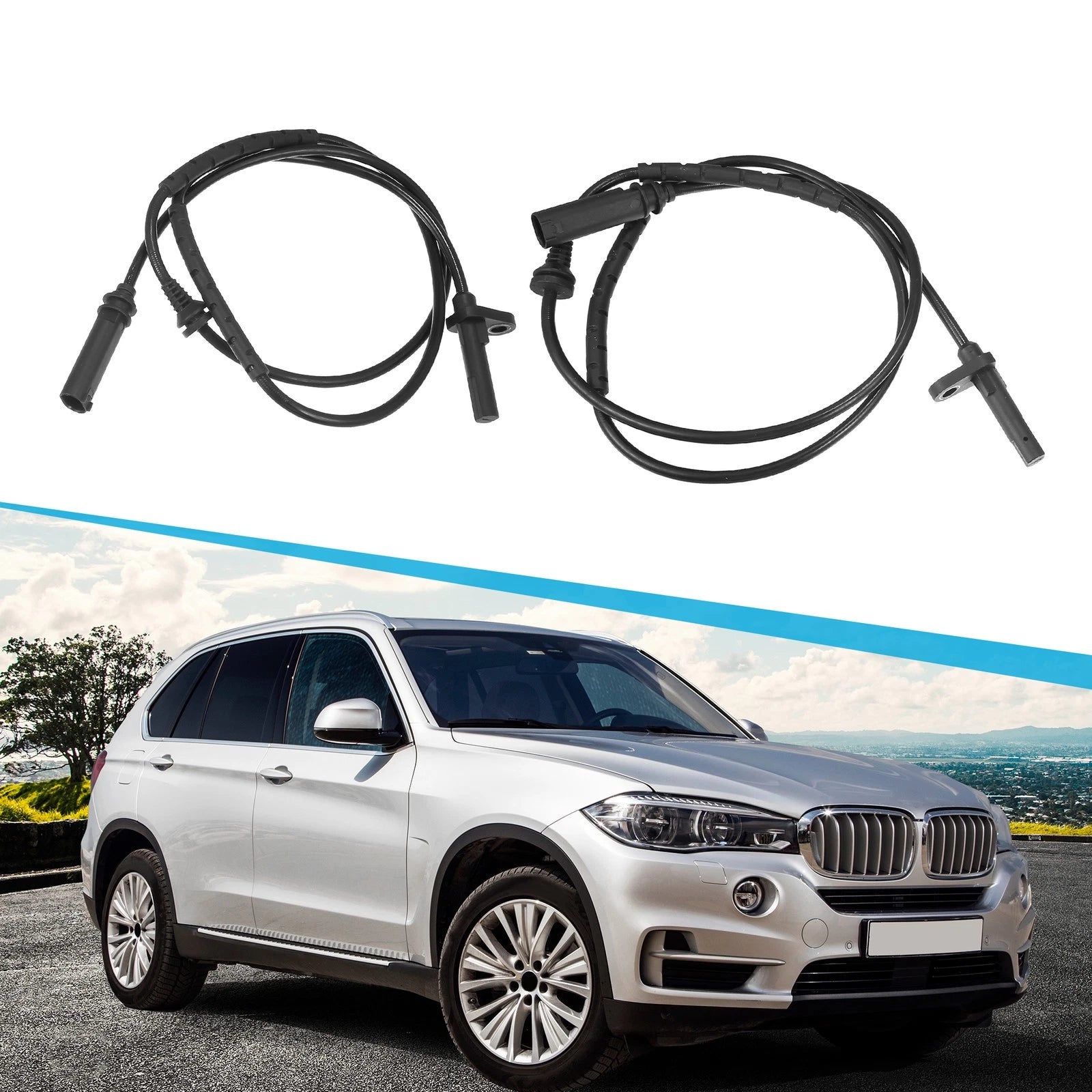 ABS Wheel Speed Sensor Rear Set Left Right for BMW X6 3.0L (2008–2014)