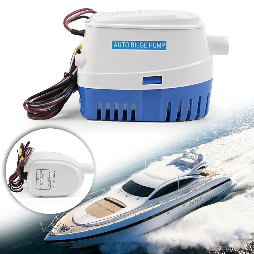 24V 600 GPH Automatic Submersible Bilge Pump with Float Switch for Boats