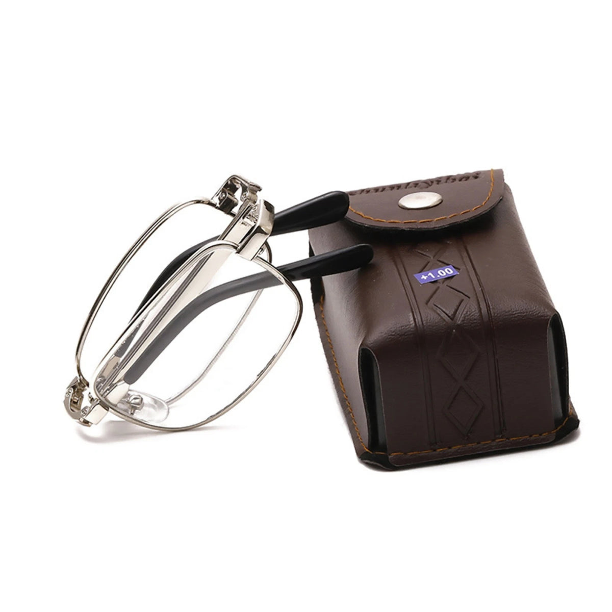 2X Ultralight Foldable Reading Glasses for Men with Case