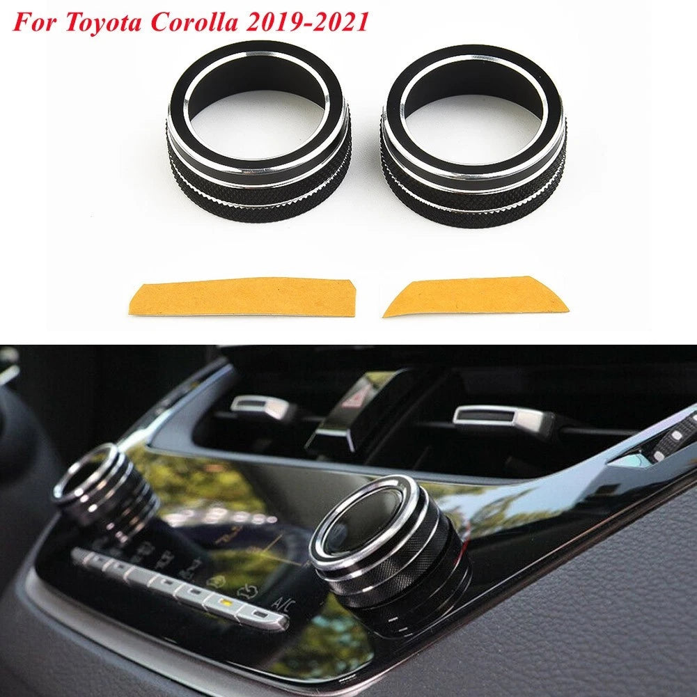 AC Knob Cover Replacement Trim Accessory Black For Toyota Corolla 2019-2021