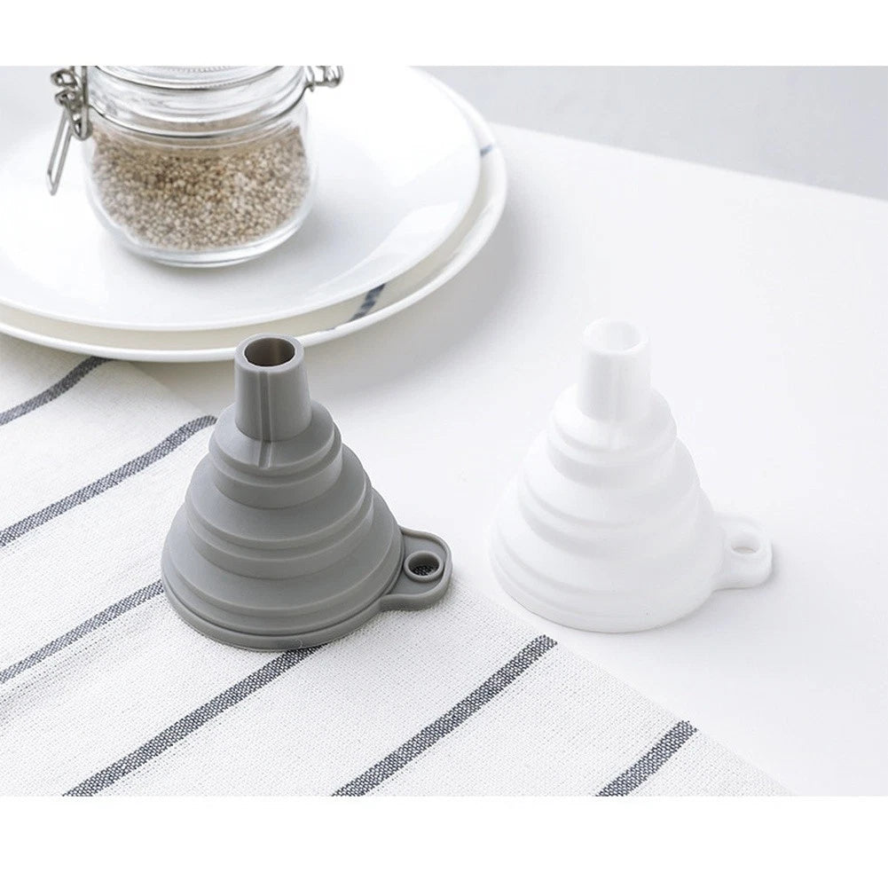 Expandable Silicone Oil Funnel for Universal Use (Collapsible Design)