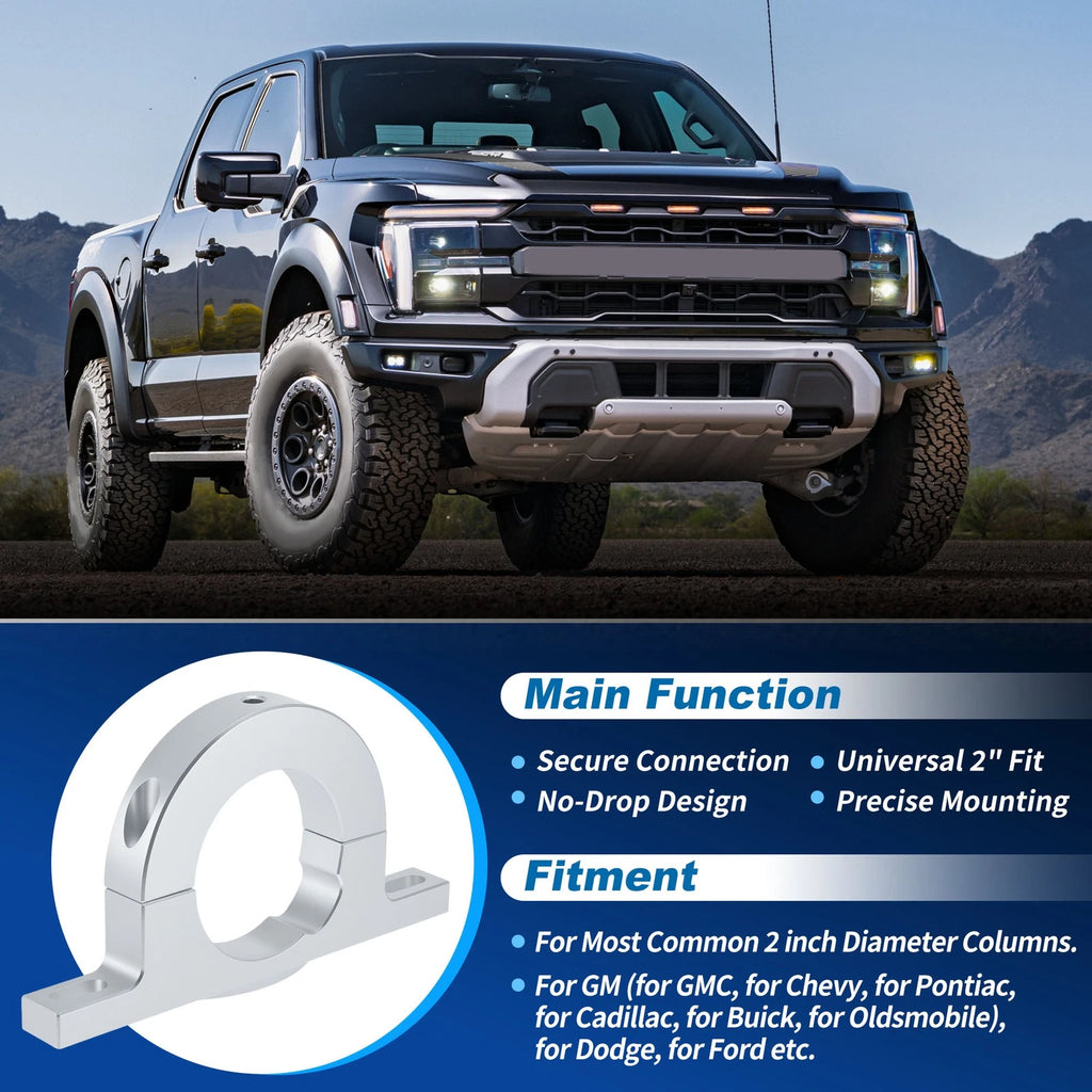 Aluminum 2 Inch Universal Steering Column Mount for Universal (Any Year–Any Year)