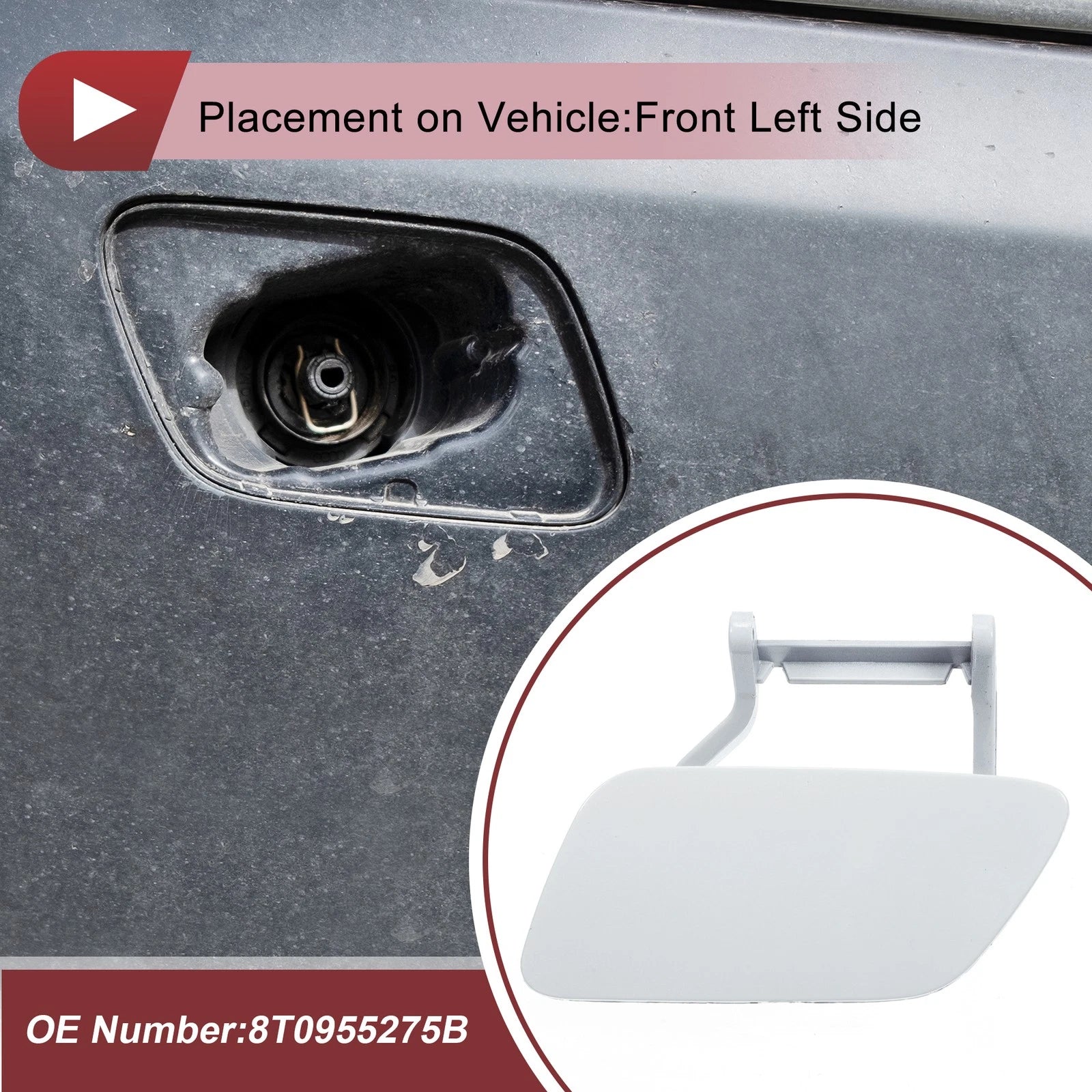 Front Left Washer Nozzle Cover Cap Replacement for Audi A5 (2012–2017)