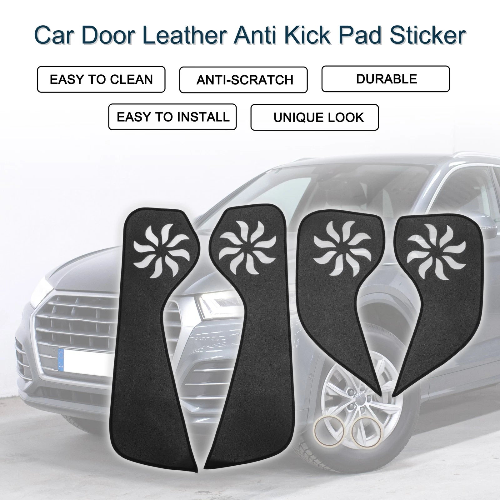 Door Anti Kick Pad Leather Left Right Set for Audi Q5 (2012–2016)
