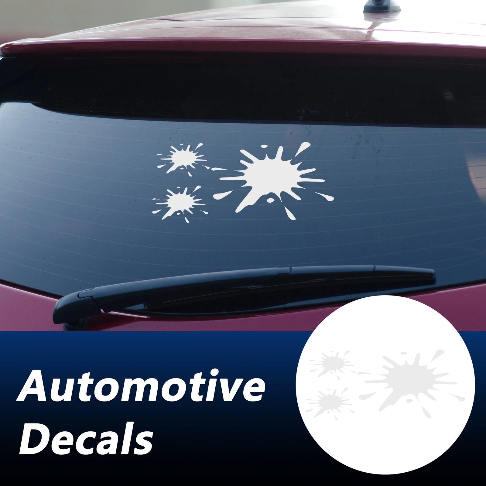 Reflective Bumper Decal for - Silver Tone, 3 Spots