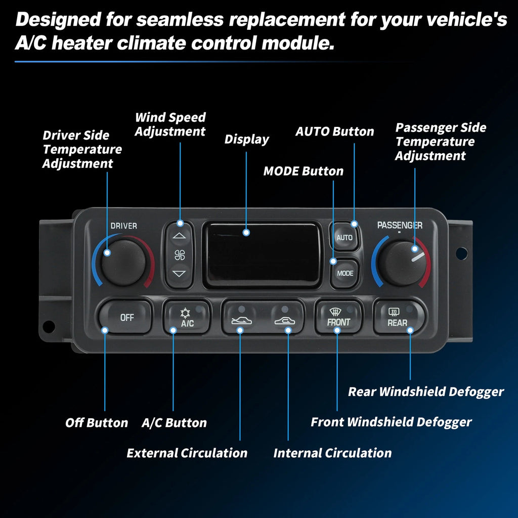 A/C Heater Climate Control Module for Chevrolet Corvette C5 (1997–2004)