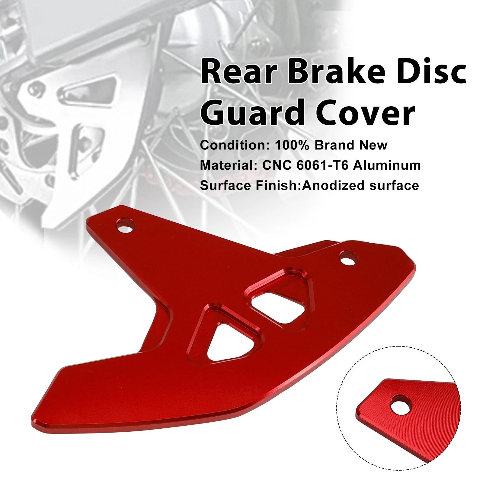 Rear Brake Disc Guard Cover for Suzuki DR-Z400SM (2000–2024) DRZ400/S/E Red
