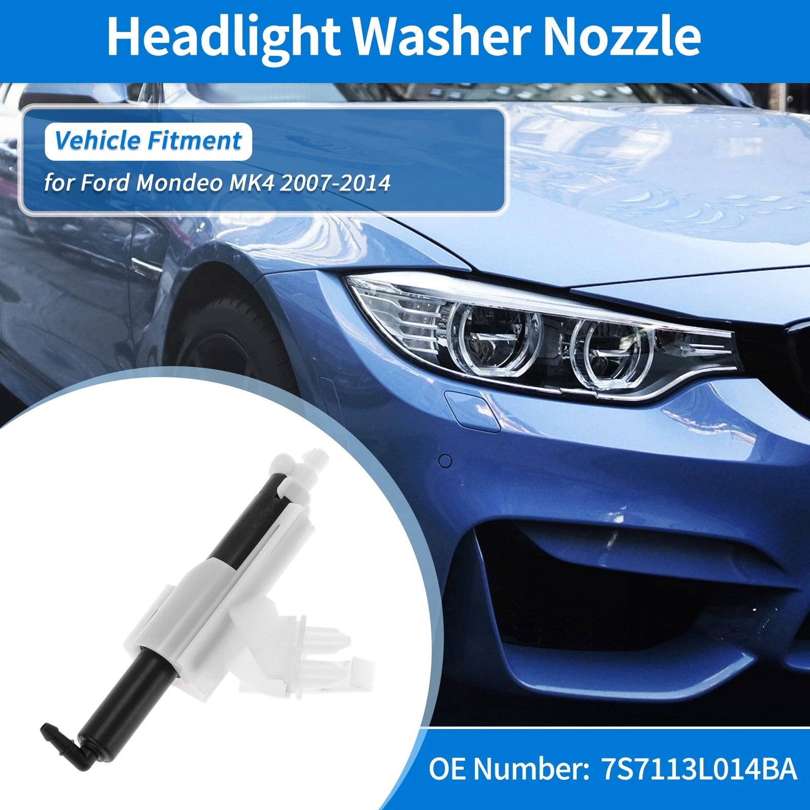 Right Driver Side Headlight Washer Nozzle for Ford Mondeo MK4 (2007–2014)