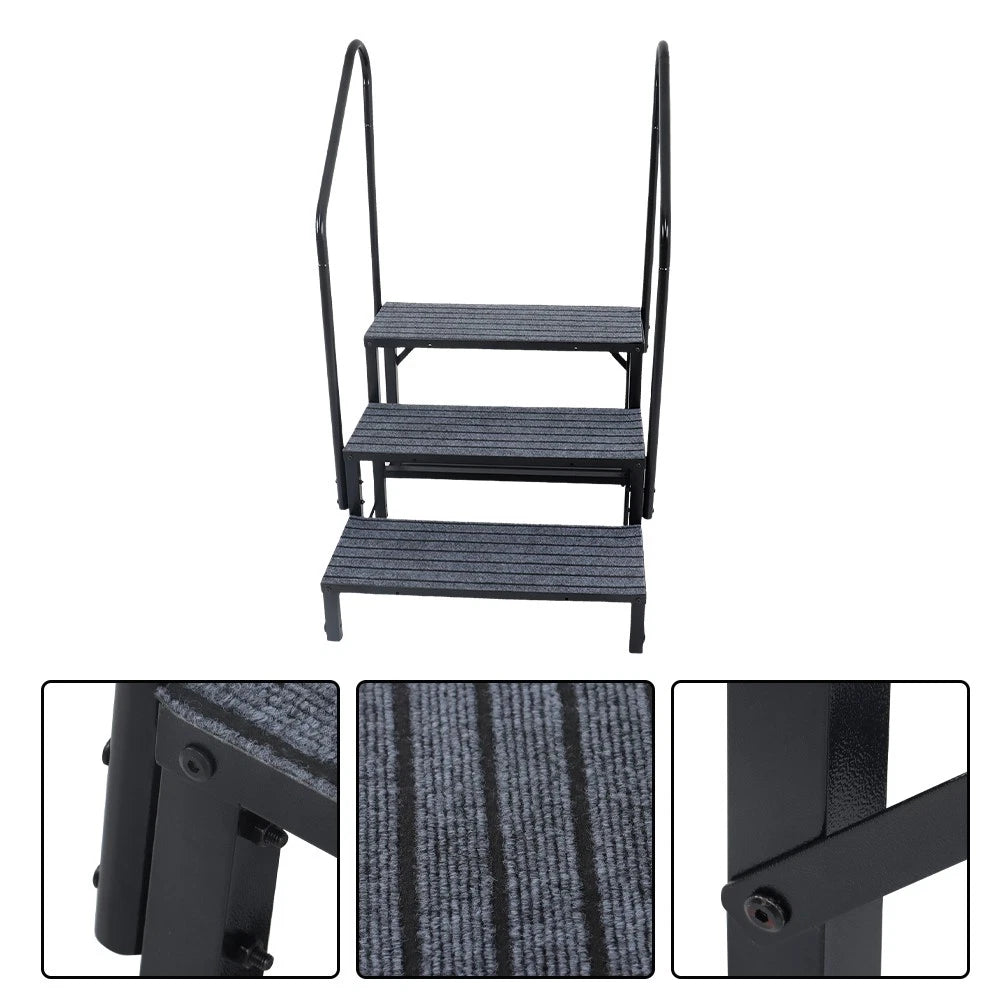 3 Tier Heavy Duty Steel Mobile Home Steps for RV