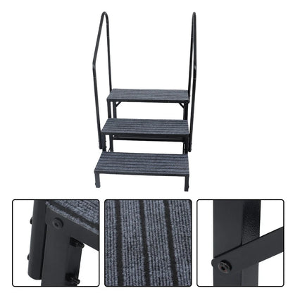 3 Tier Heavy Duty Steel Mobile Home Steps for RV