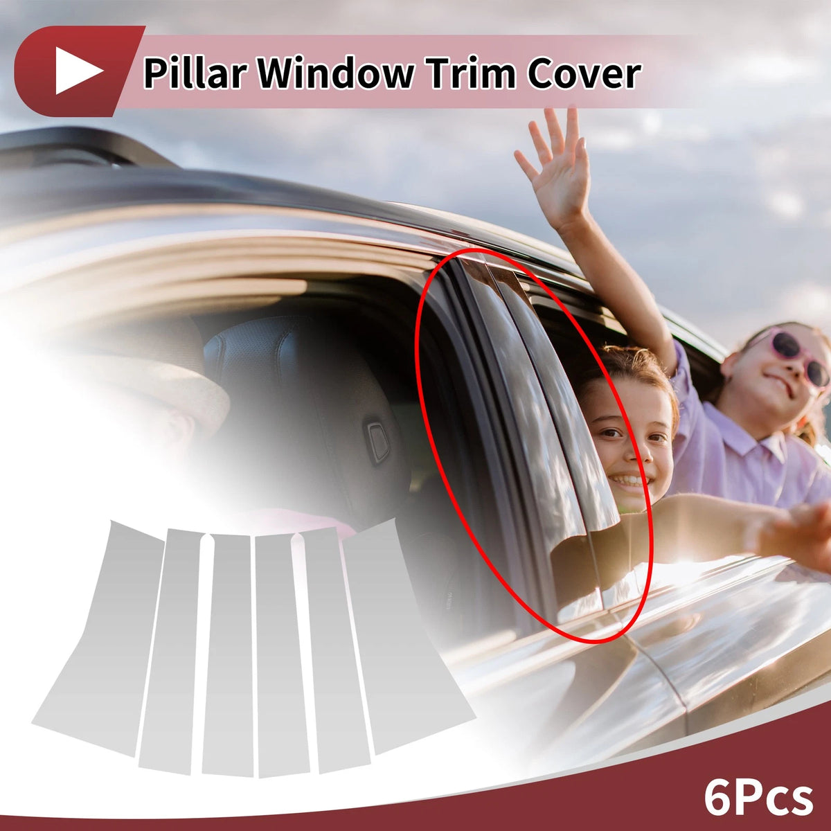 6 Pcs Window Trim Door Pillar for Toyota Avanza Veloz (2022–2025) Silver Tone