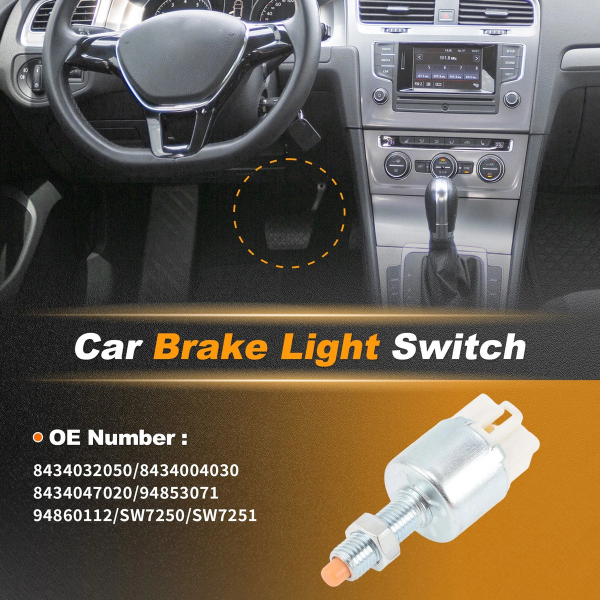 Brake Light Switch for GEO Prizm (1993–1997) 84340-32050