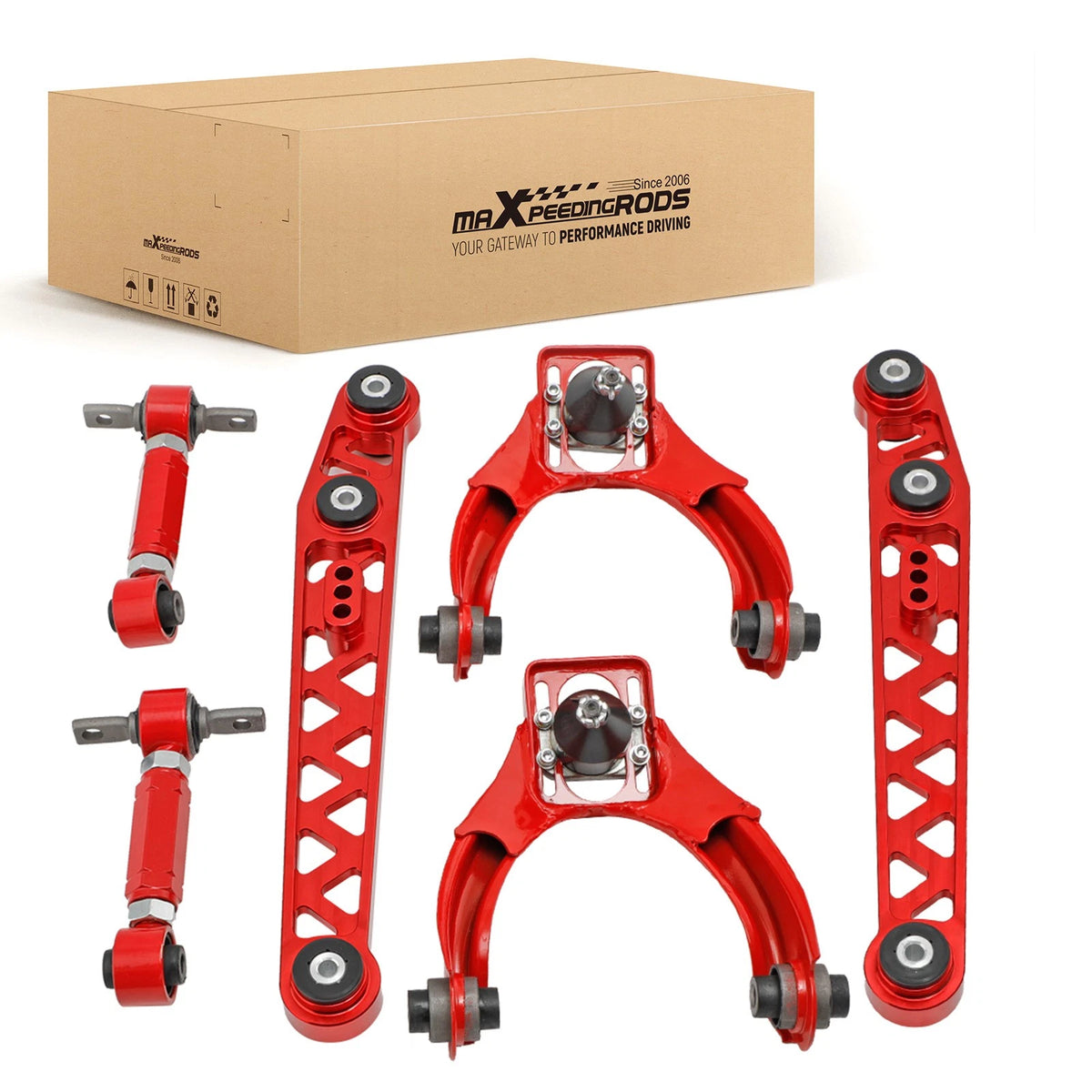 6x Control Arm + Adjustable Rear Camber Kit for Honda Civic (1996–2000)