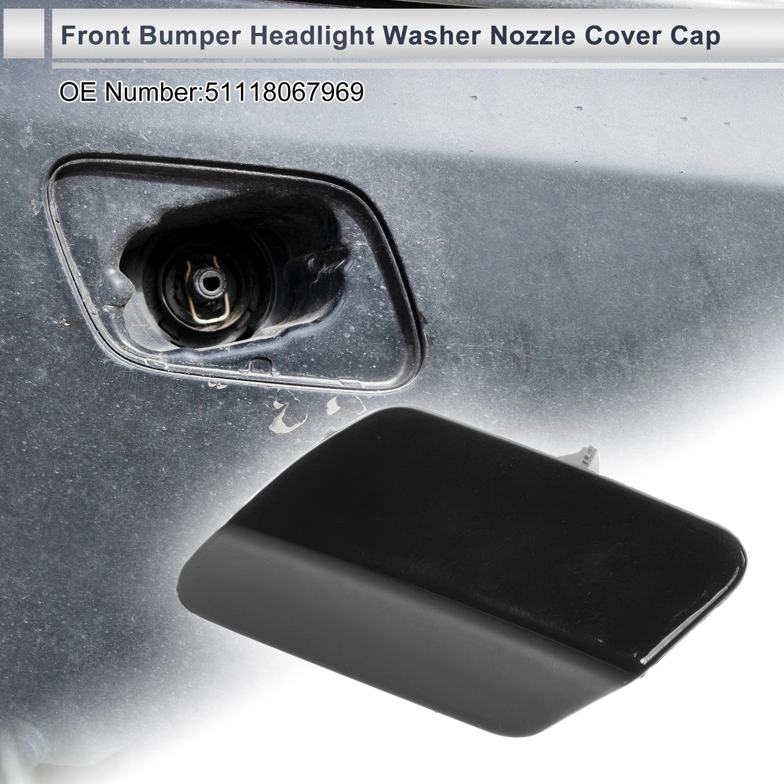 Front Left Bumper Headlight Washer Nozzle Cover Cap for BMW 320i (2013–2018)