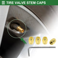 Tire Valve Stem Caps Dust Covers Gold Tone for Bicycle 1 Set (Qty 1)