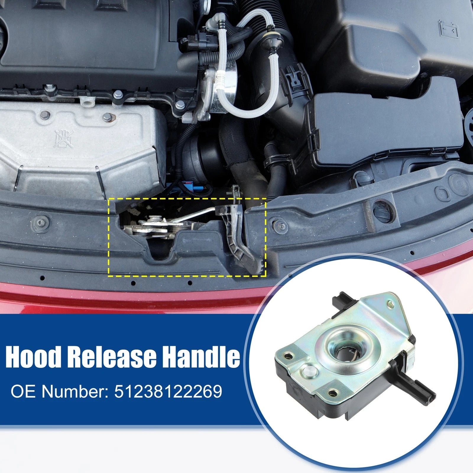 Hood Latch Lock Actuator Assembly Front Left for BMW 318i (2005–2025)