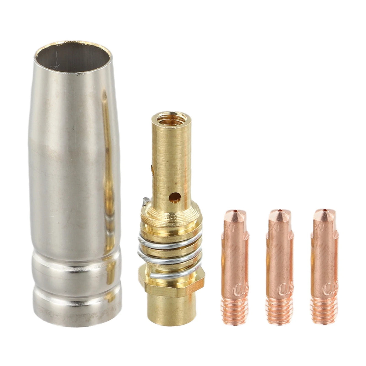 Set of 4 MB15 MIG Welding Nozzles for Various Tip Diameters 0.6-1.2mm