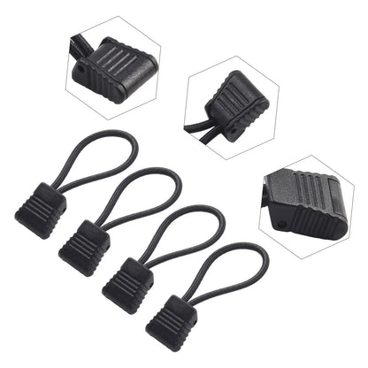 Set of 4 Hose Clips for Scuba Diving 6.5cm Black Elastic Bungee Rope