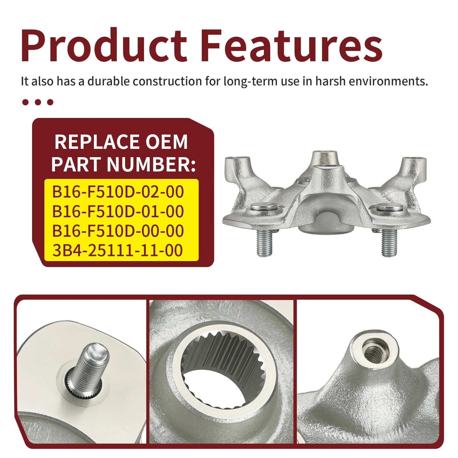 Front Rear Wheel Hub for Yamaha Kodiak 700 YFM700K 4x4 FI (2016–2024)
