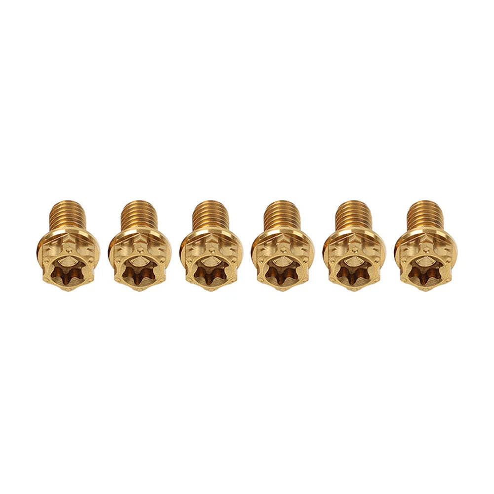 Set of 6 Titanium M8x30mm Torx Head Flange Bolts for Motorcycle