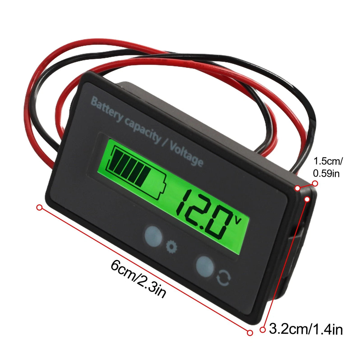 LED Digital Voltmeter Battery Gauge for Car/Marine/Motorcycle (12V-84V)