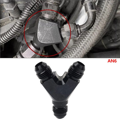 6AN AN6 Black Fuel Block Flare Union Junction Fitting Adapter Coupler