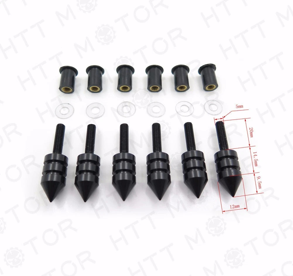 Windscreen Bolt Kit for Motorcycle (Includes Well Nuts, Bolts, Washers)