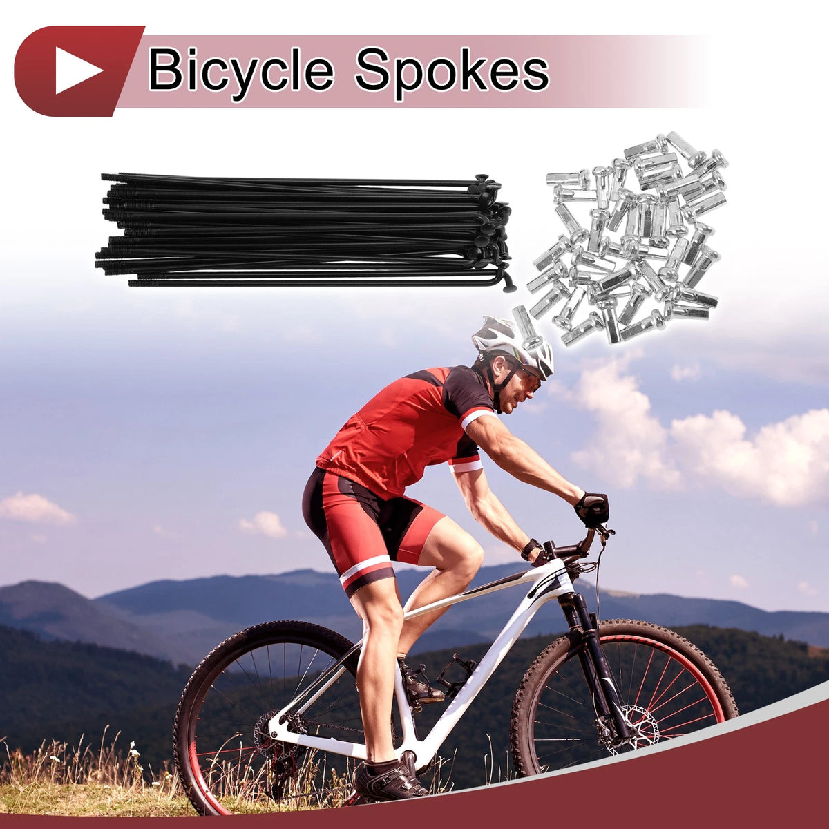 Bike Wheel Spokes Set Carbon Steel 14G 105 mm for Bicycle (—)