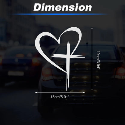 Reflective Bumper Decal for - Silver Tone Cross