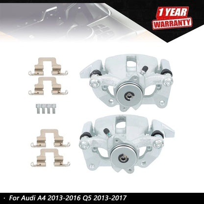 Set of 2 Rear Left & Right Brake Calipers w/Bracket for Audi A4 Q5 (2013–2017)