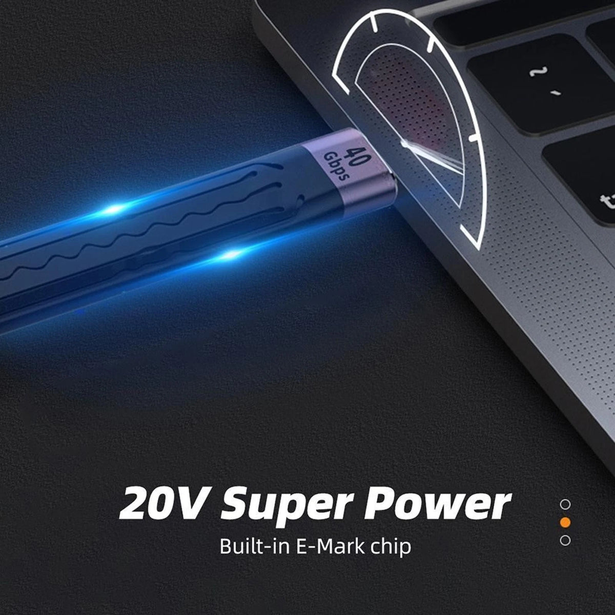 USB C Fast Charging Cable 100W 20V 40Gbps Data Cord (Short)