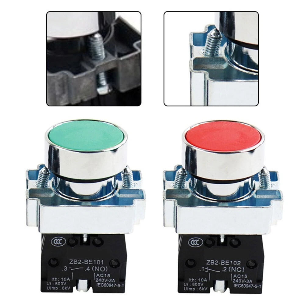 10pcs 22mm Momentary Push Button Switches for Industrial Machinery