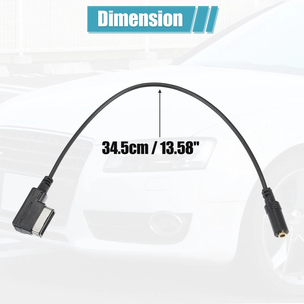 Aux 3.5mm Female Adapter Cable for Audi AMI MDI Music Media Interface (2010–2016)