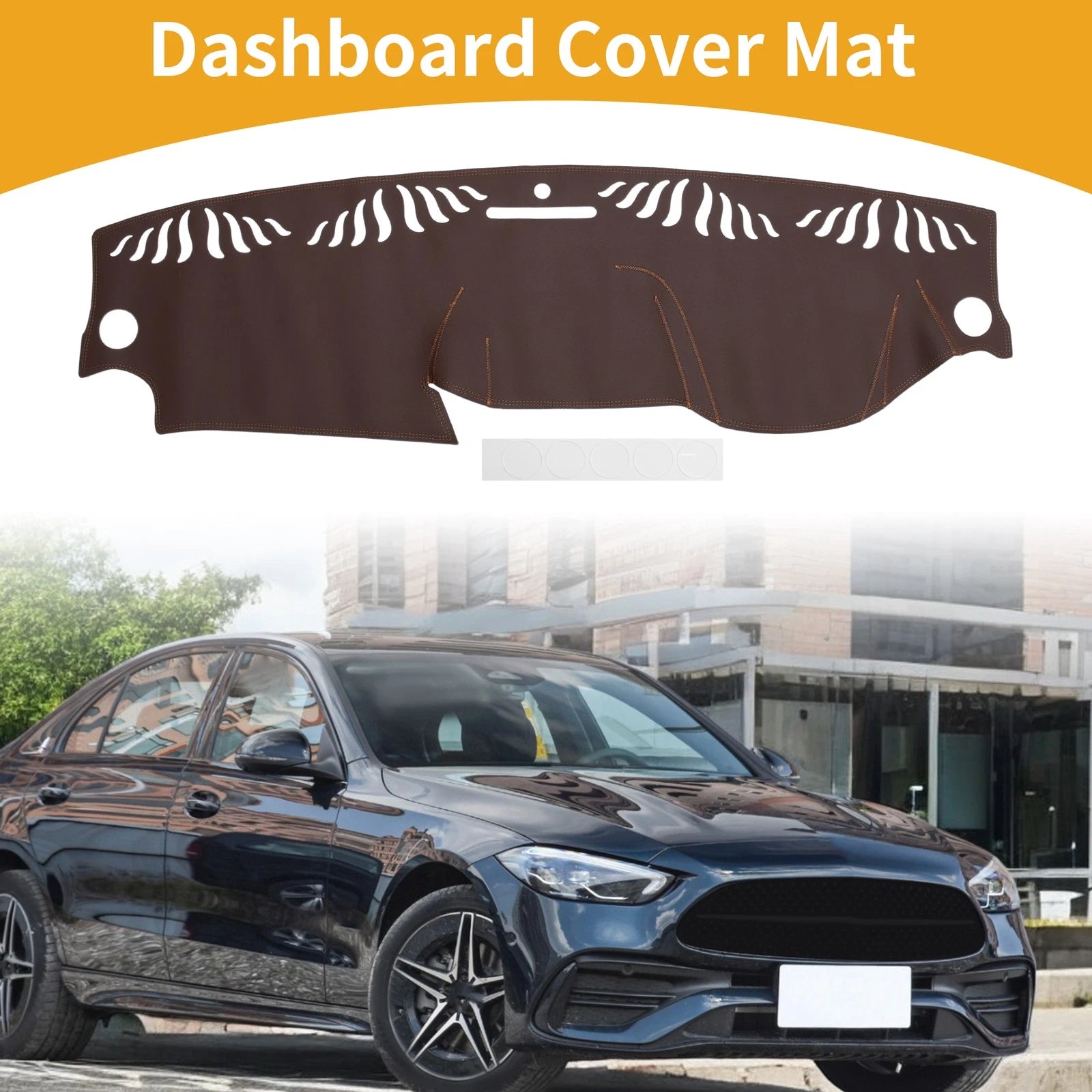 Dashboard Cover Dash Mat for Mercedes-Benz C-Class (2011–2013) Brown