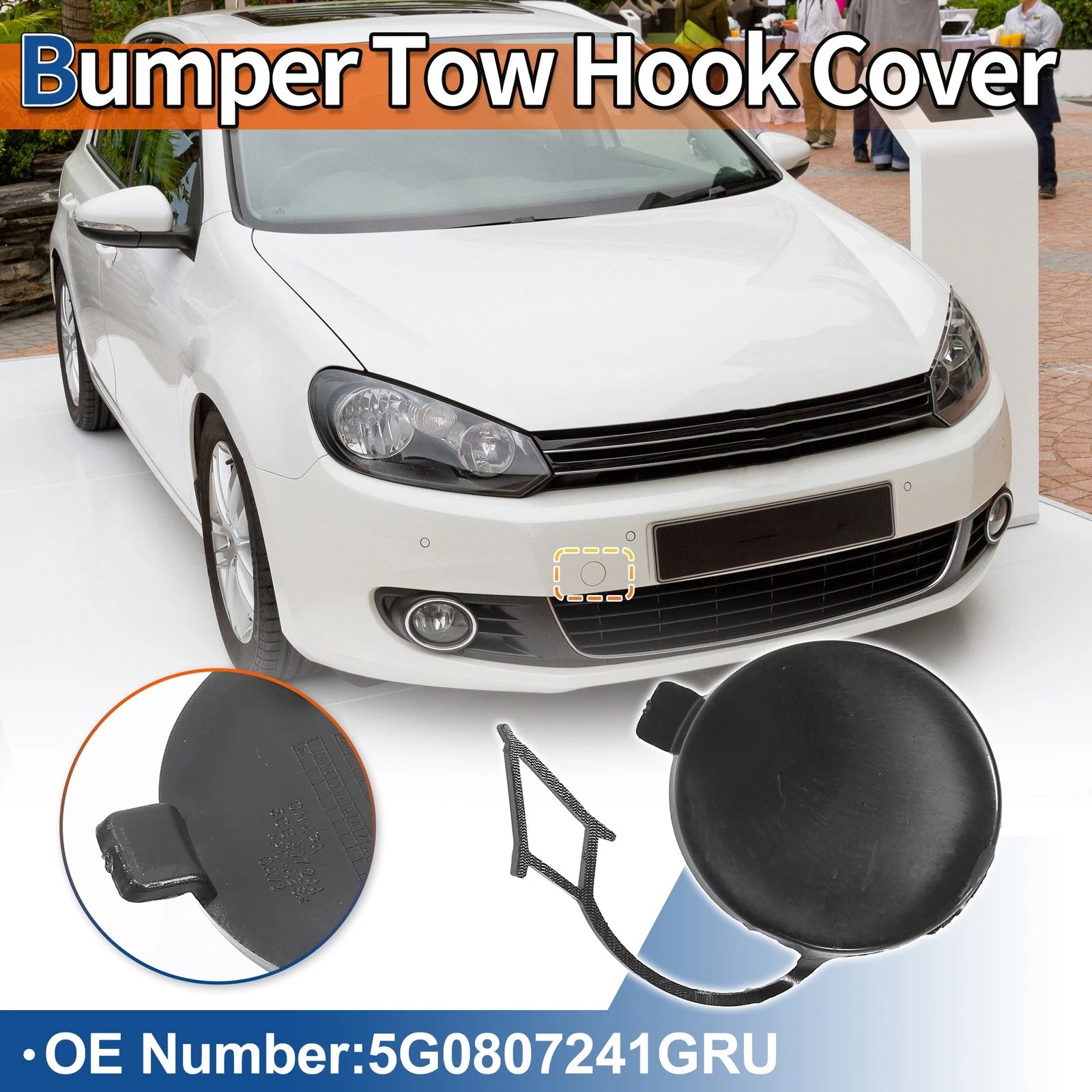 Front Tow Hook Cover Replacement for Volkswagen Golf VI (2010–2014)