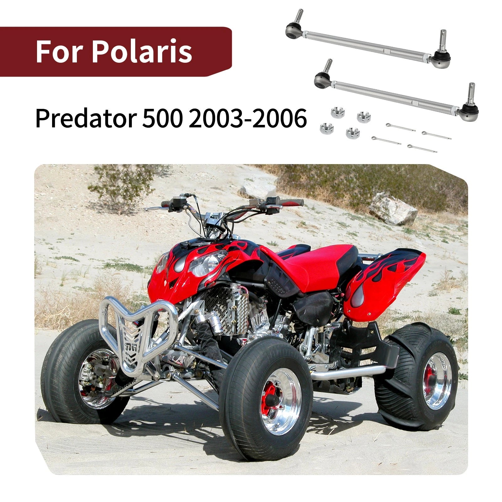 2 Steering Tie Rods for Polaris Predator 500 (2003–2006)
