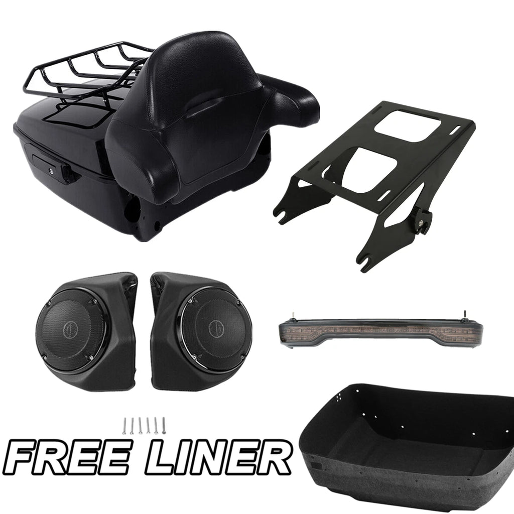 Trunk Mount Light Speakers for Harley Touring (2014–2025) - Black