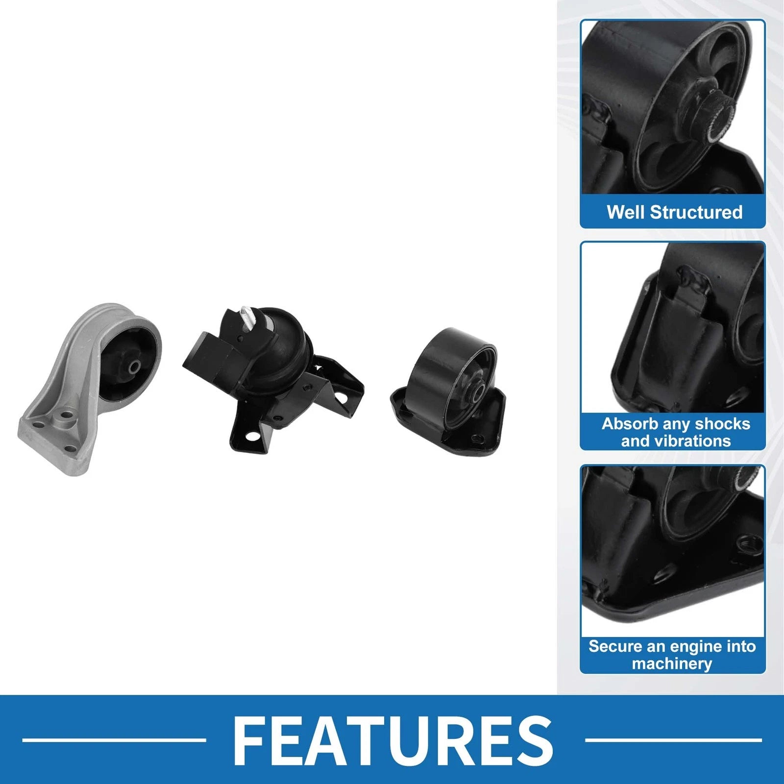 Engine Motor Transmission Mount Set for Hyundai Santa Fe (2003–2006)