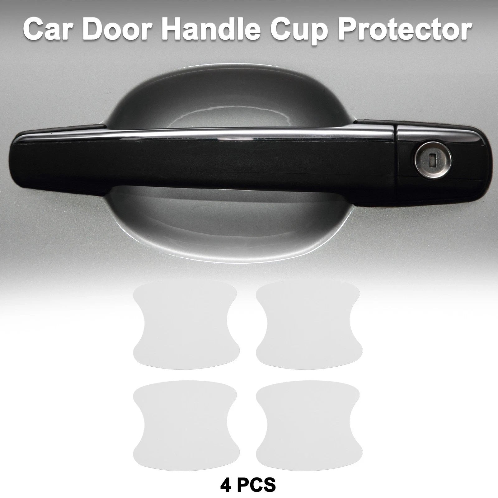 Car Door Handle Scratch Protector for Universal Vehicles (90x100mm, Matte White)