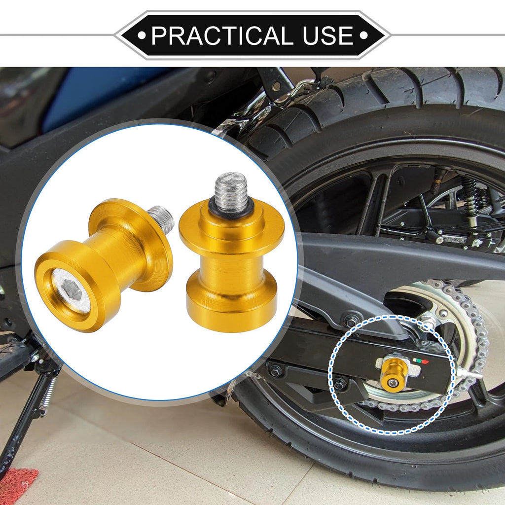 CNC Swingarm Spool 8mm for Motorcycle Pair Gold Tone for Yamaha (2000–2021)