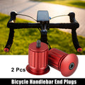 Handlebar End Plugs Pair Aluminum Alloy 17.5-22mm for Bicycle (Red)