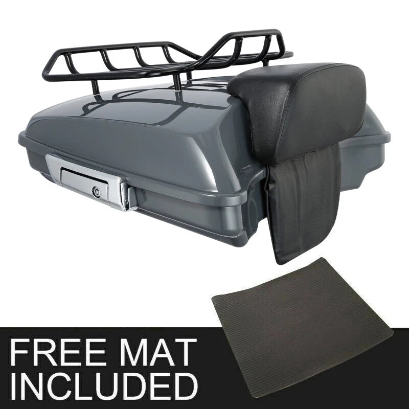 Gray Razor Trunk Backrest for Harley Touring Street Glide (2014–2026)